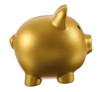 TOBBOMEY Hucha Forma De Cerdito Infantil Pequeña Dorada, Alcancía Doméstica para Niños, Banco De Monedas Resistente, Adecuado para Escritorio y Obsequio De Cumpleaños