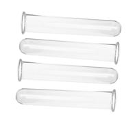 TOBBOMEY Jarrón de Tubo de Ensayo de Vidrio Transparente para Propagación de Plantas, Macetero Multifuncional 4 Piezas 2.5x3x11 Cm para Decoración Interior, Estación Hidropónica y Cultivo Acuático