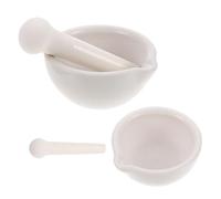 TOBBOMEY Juego de 2 Morteros de Cerámica para Moler Medicamentos y Especias Cuenco de Porcelana de 60Mm y 80Mm Mano de Mortero Herramienta Práctica para Cocina y Laboratorio