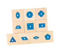 TOBBOMEY Juguete Educativo de Bloques de Madera, 10 Piezas de Bloques Sensoriales para Combinar Formas Geométricas, Juego de Cognición y Desarrollo Temprano para Bebés y Pequeños