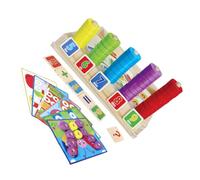 TOBBOMEY Juguete Educativo de Matemáticas con Bloques de Madera Rompecabezas Infantil para Desarrollo Cognitivo y Coordinación Manual Didáctico para Niñas