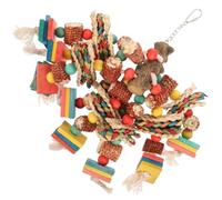 TOBBOMEY Juguete para Pájaros De Bloques De Madera Multicolores Juguete Masticable Natural para Periquitos y Ejercicio Diversión
