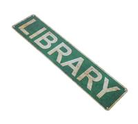 TOBBOMEY Letrero de Biblioteca Vintage Hojalata Decoración Artística para Amantes de Libros Señal para Pared Interior y Exterior para Salas de Lectura Garajes y Cafeterías