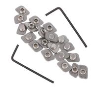 TOBBOMEY Limitadores para Ventanas Abatibles 20 Unidades Bloque de Acero Inoxidable 304 para Fijación y Seguridad Clavijas de Restricción para Puertas Corredizas Accesorios Hogar