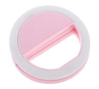 TOBBOMEY Luz LED para Selfie con Clip Anillo Iluminador Portátil para Teléfono Portátil y Tableta Compatible con Laptop Diseño Duradero y Fácil de Usar Color Rosa