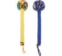 TOBBOMEY Martillo de Masaje Manual de Madera Esencia de Artemisa, 2 Unidades, 31 Cm, Color Amarillo y Azul, Masajeador Corporal para Espalda, Cuello y Brazos, Herramienta de Moxibustión