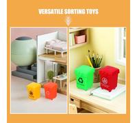 TOBBOMEY Mini Cubos de Basura de Juguete para 40 Piezas Plástico Resistente Miniatura para Casas de Muñecas Juego de Clasificación Montessori Adecuado para Aprendizaje y Simulación