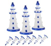 TOBBOMEY Mini Torre de Resina Azul para Decoración de Micropaisajes 10 Piezas para Casas de Muñecas y Accesorios de Escritorio Adecuado para Manualidades y Decoración del Hogar