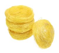 TOBBOMEY Nido de Pájaro Simulado de Yute Engrosado, Cuenco para Anidar Pájaros 7 Cm, Kit de 4 Piezas para Decoración de Jardín, Accesorios para Jaulas, Adecuado para Loros y Palomas