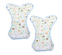 TOBBOMEY Pantalones De Pañal De Algodón Lavables Para Bebés 0-2 Años, Unisex, Estampado De León y Cocodrilo, Transpirables y Ecológicos, Entrenamiento Para Ir Al Baño, Pack 2 Piezas