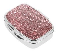 TOBBOMEY Pastillero Metálico Pequeño Portátil con Compartimentos Organizador Semanal para Viaje y Uso Diario Caja Resistente para Medicinas