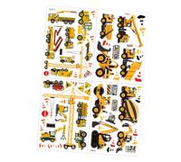 TOBBOMEY Pegatinas de Pared Adhesivas de Vehículos de Ingeniería de Resistentes al Agua Fáciles de Aplicar y Remover Decoración para Habitaciones Infantiles y Superficies Lisas