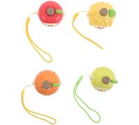 TOBBOMEY Peonzas de Frutas 4 Piezas para Jardín de Infantes, Juguetes Interactivos de Aprendizaje Diseño Ligero y Colores Vibrantes, Juego Educativo para Coordinación Ojo-Mano y Fiesta