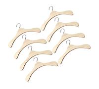 TOBBOMEY Perchas Pequeñas de Madera para Muñecas 10 CM Set de 8 Unidades Accesorios Realistas para Casas de Muñecas Mini Percheros para Colgar Ropa Muebles en Miniatura para Juguetes
