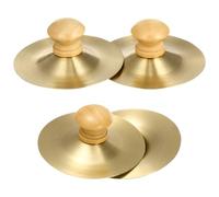 TOBBOMEY Platillos de Dedo para 4 Piezas, Mini Instrumento Musical de Cobre, Tamaño Pequeño Mango, Adecuado para Educación Temprana, Danza del Vientre y Desarrollo Musical Infantil