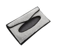 TOBBOMEY Porta Pañuelos para Coche con Cristales Brillantes Caja de Pañuelos Colgante de PU Duradera Diseño Elegante con Pedrería Compatible con Interiores Accesorio Decorativo Femenino