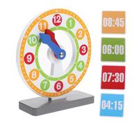 TOBBOMEY Reloj De Madera para Modelo De Reloj De Juguete para Aprender La Hora para Enseñar Matemáticas Casa