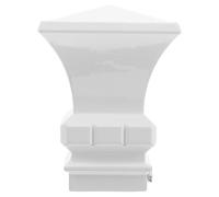 TOBBOMEY Remate Decorativo de Hierro Vintage para Barra de Cortina, Tapa Final Cuadrada Blanca, Pieza de Repuesto Resistente, Compatible Barras de Ventana para Sala y Dormitorio