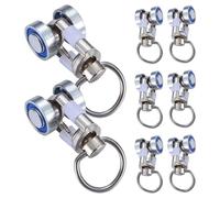 TOBBOMEY Rodillos Metálicos para Rieles de Cortinas 8 Piezas Poleas Rodamiento para Deslizadores de Cortinas Accesorios Resistentes para Rieles de Techo Uso Paneles y Divisores