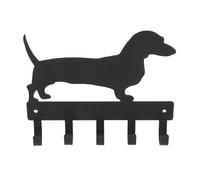 TOBBOMEY Soporte de Pared para Llaves de Metal Negro Forma de Perro Perchero Multifuncional de Hierro Forjado 15X12 CM Organizador Ganchos para Llaves Ropa y Medallas para Hogar y