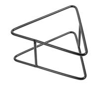TOBBOMEY Soporte Organizador de Posavasos de Hierro Resistente para Mesa Estante Compacto para Almacenaje de Platos y Posavasos Hogar y Oficina Diseño Triangular Negro