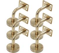 TOBBOMEY Soportes para Pasamanos de Acero Inoxidable Soporte para Barandilla de Escalera de Pared Color Dorado 6 Piezas Placa Fija de 60X60 MM Accesorios para Instalación Escaleras