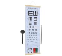 TOBBOMEY Tabla Optométrica para Pared 3 Piezas E Optotipo Puntero Manual y Oculusor Ocular Kit Visual para Adultos y Herramienta de Examen Visual Doméstico y Clínico Gráfico de Prueba