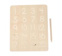 TOBBOMEY Tablero de Escritura de Números de Madera de Haya sin Pintura Doble Cara Ranuras Juguete Educativo Temprano para Herramienta Montessori para Aprender Números y Geometría