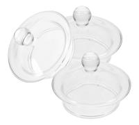 TOBBOMEY Tapa de Tetera de Vidrio Transparente 400ml, Accesorio de Repuesto para Tetera de Flores, Pack de 3 Piezas, Tapa Decorativa para Taza de Té, Apta para Uso Doméstico y Preservación