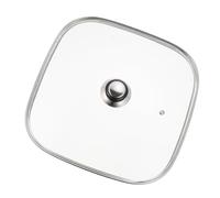 TOBBOMEY Tapa de Vidrio Cuadrada para Olla Eléctrica 30 CM Mango Redondo Resistente al Calor Multifunción Anti-Agrietamiento para Uso Doméstico y Restauración