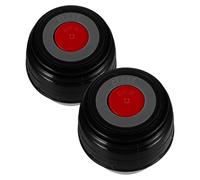 TOBBOMEY Tapón para Termo con Tapa Interior Hermética Compatible con Vasos Térmicos de 500 Ml a 1200 Ml Diámetro 45 MM Color Negro con Borde Rojo Pack de 2 Unidades Adecuado para