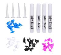TOBBOMEY Tapones Adhesivos para Uñas de Gato, 84 Unidades Tamaño M 4 Botellas de Pegamento de 2 Ml, Fundas de Silicona para Protección y Cuidado de Mascotas en Casa