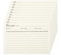 TOBBOMEY Tarjetas de Recetas de Cocina de Papel Kraft 10 Piezas Hojas de Notas Prácticas para Dieta Casera y Recetas Tamaño Compacto para Uso Diario y Organización Hogar