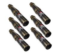 TOBBOMEY Telescopio Monocular Pirata Portátil para Niños 3-5 Años, Juego Educativo para Fiesta Temática Pirata, 6 Piezas de Plástico Retráctil Color Bronce