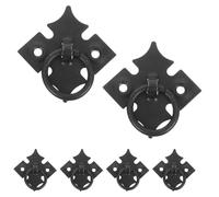 TOBBOMEY Tiradores Vintage de Hierro Negro para Cajones y Armarios, 6 Piezas Diseño Orificio para Montaje Rápido Muebles de Cocina y Sala