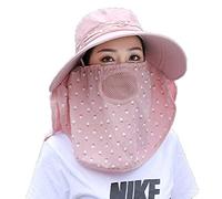ToBe-U - Sombrero con solapa desmontable y visera solar para mujer con protección UV UPF+50, rosa, Talla única