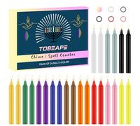 Tobeape 24 velas mágicas de colores, 10 cm de alto, inodoras, para brujería, altar wiccano, herramientas mágicas, rituales, oraciones, meditación y decoración de fiestas