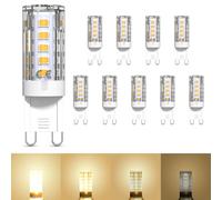 TobeBright 10x Bombilla G9 LED Blanco Neutro 4000K 4W Equivalente a 40W Lampara Halógena, 300lm, Regulable G9 LED, 360° Ángulo de Haz, CA 220-240V, para Lámparas de Araña Apliques