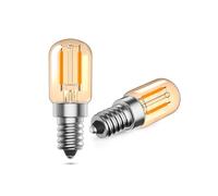 TobeBright 1W Bombillas LED E14 Ámbar Retro, Blancas Suaves y Cálidas 2200K, Bombillas SES de Tornillo Pequeño, Bombillas de Vidrio Tubulares, 10W-15W Equivalentes, 2 Paquetes