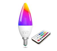 TobeBright 1X E14 Bombilla que Cambia de Color, 3W Bombilla LED E14 RGB con Control Remoto Regulable Blanco Frío 6000K + RGB Bombillas de Color, Equivalente a 40W, Función de Memoria y Temporizador