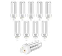 TobeBright 26W Gx24Q-3 Bombilla Fluorescente Compacta de 4 Pines, Blanco Neutro 4000K Tubo de triple de 4 Pines Lámpara CFL PLT-26W 840 Plug in CFL Ahorro de energía para garaje el aula, Pack de 10