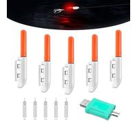 TobeBright Barras Luminosas de Pesca LED, Accesorio de Pesca con Glow Stick Impermeable, Adecuado para Pesca Nocturna, Pesca Matutina, al Aire Libre y Camping, Rojo, 5 Piezas