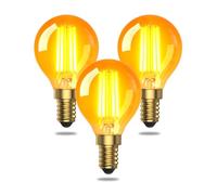TobeBright Bombilla LED E14 Luz Calida 4W,Vintage Bombilla E14 G45,SES Nevera Ámbar Decorativa,2200K,200LM,40W Equivalente,No Regulable,Paquete de 3