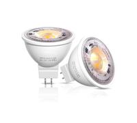TobeBright Bombilla LED GU5.3 MR16 12V, Bombilla LED Foco MR16 6W Equivalente a Halogeno 50W 3000K Blanco Cálida 38 °Ángulo de Haz para Luz de Techo, Iluminación de Paisaje, No Regulable, 2 Piezas