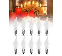 TobeBright Bombillas de Vela E10 3W, Cambio de Bombillas de Puente de Arco de Vela 34V, Luz Ajustable Blanco Cálido 2200K, Bombillas de Navidad de Vela Cónica E10, Lámparas de Cuento de Hadas, 10x