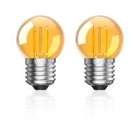TobeBright E27 Bombillas Nocturnas, 2W Vintage LED Bombilla Cálida Blanco 2000K Edison Tornillo Base, Lámpara de Ámbar G40 Lámparas de Bola de Golf Blu-Ray Libre no Dimmable AC220-240V(2 Paquetes)