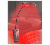 TobeBright Lámpara de lectura con pinza LED con luz roja, USB-C recargable Lámpara de lectura con pinza, Sin luz azul Cuidado ocular, Regalo para niños, aprender a leer por la noche