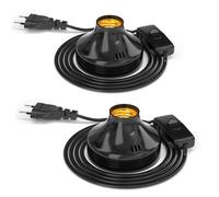TobeBright Lampara de Mesa Vintage con Interruptor de Cable, máx. 100W, Lámpara de Escritorio E27, lampara de mesa, lamparas de mesita de noche, lampara mesita, lampara escritorio, negra