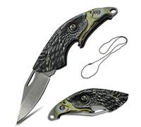 TobeedFnuuy Cuchillo Pequeño, Mini Plegable Pequeña, Mini Cuchillo al Aire Libre D2, Cuchillo EDC, Águila avaja de Bolsillo y Abrebotellas, Regalos Divertidos para Hombres