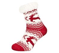 Tobeni 1 Par Mujer Calcetines de estar por Casa ABS con Suela de Espinilla Antideslizante Tamano talla unica Color Ciervos saltarines Rojo